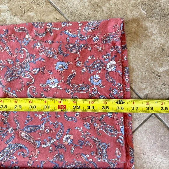 J Jill Paisley Print Dress Short Sleeve Pink Casual Stretch Pockets Size S - Picture 12 of 12